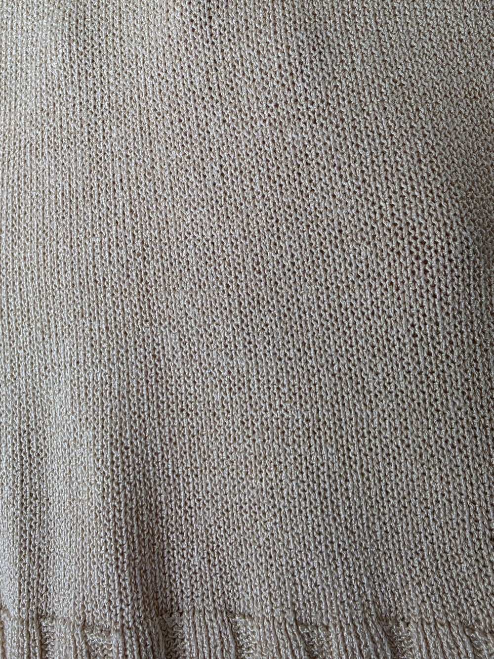 Ann Taylor LOFT Beige Knit Sweater Ruffle Hem Size S Soft Lightweight - Picture 8 of 13